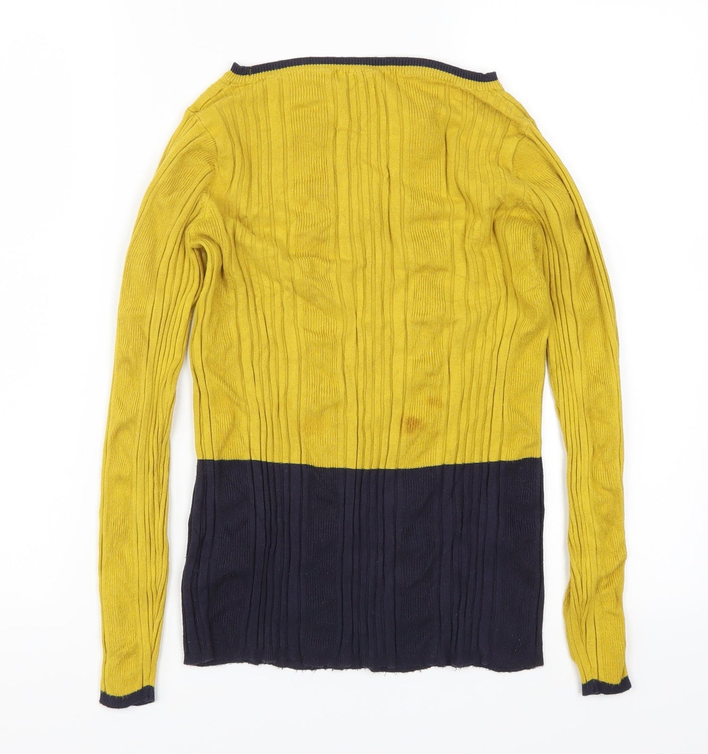 Preworn Womens Yellow  Knit Pullover Jumper Size 14  - Colour Block