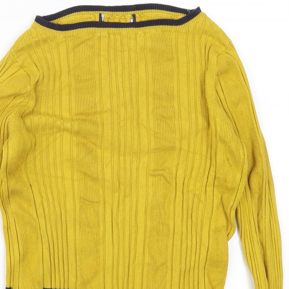 Preworn Womens Yellow  Knit Pullover Jumper Size 14  - Colour Block