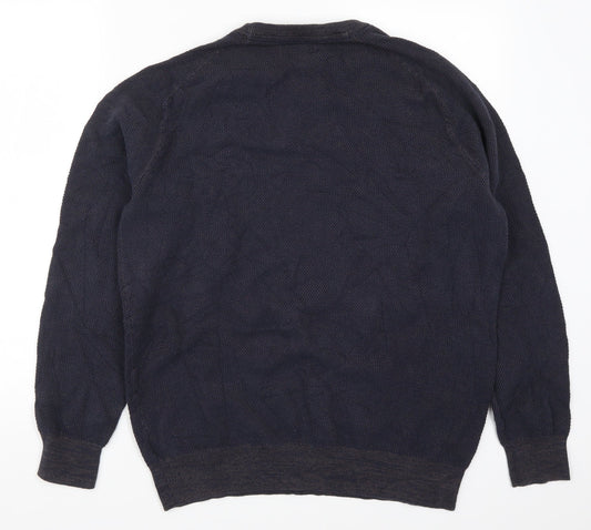Criminal Mens Blue  Knit Pullover Jumper Size L