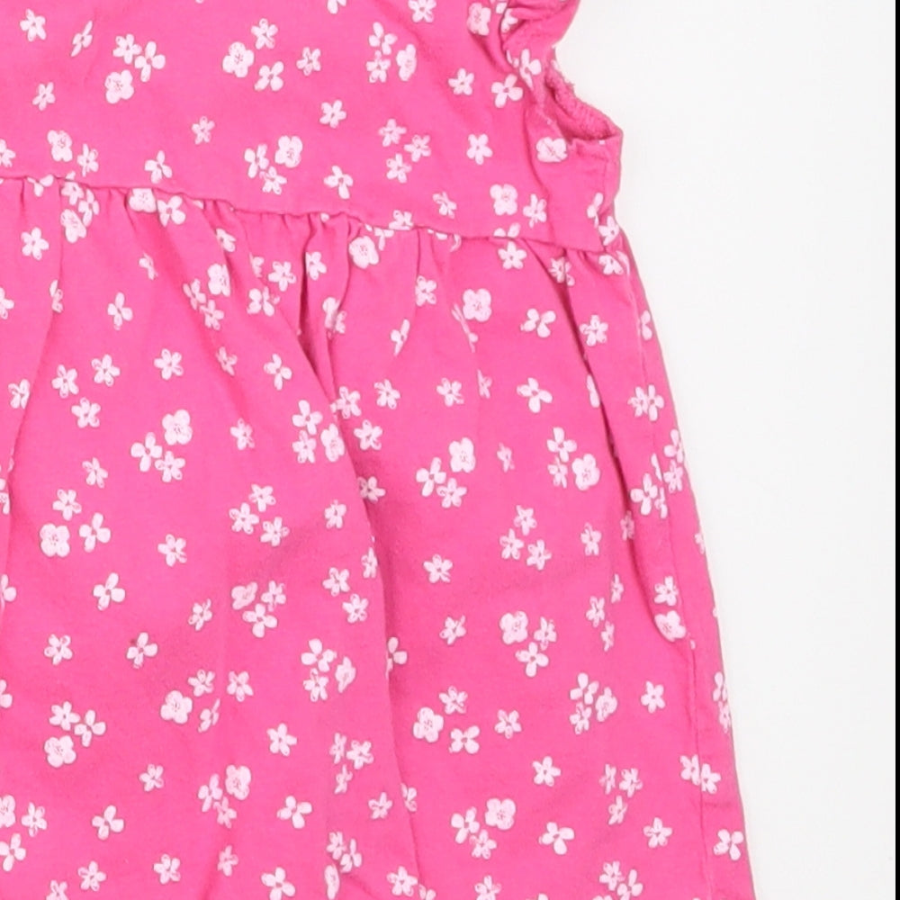 George Girls Pink Floral  A-Line  Size 6-9 Months