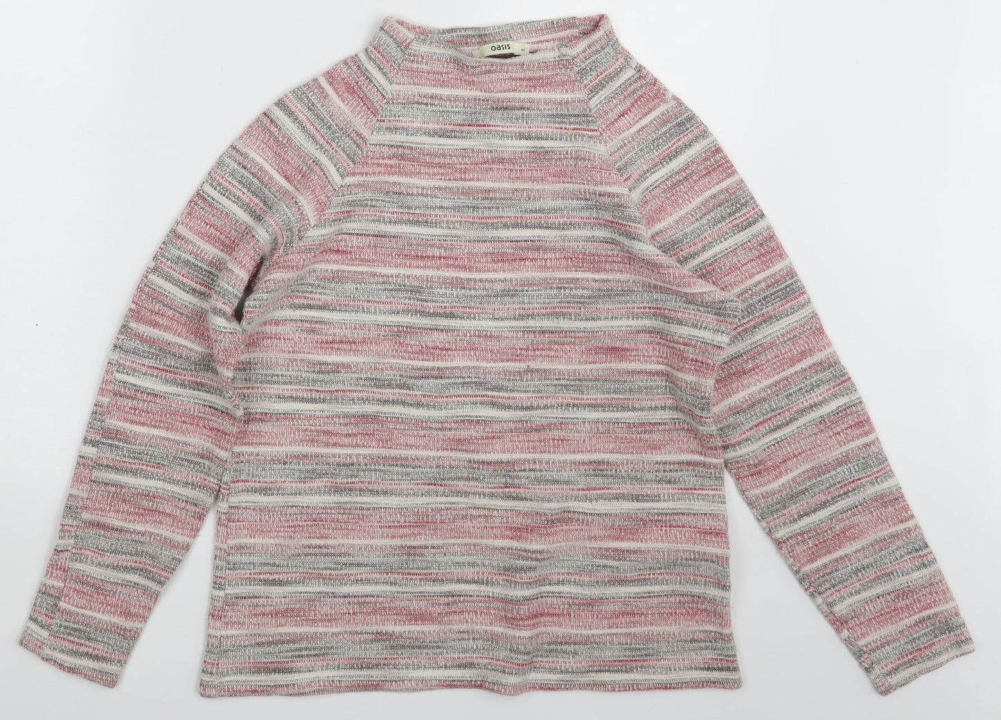 Oasis Womens Pink Striped  Pullover Jumper Size M