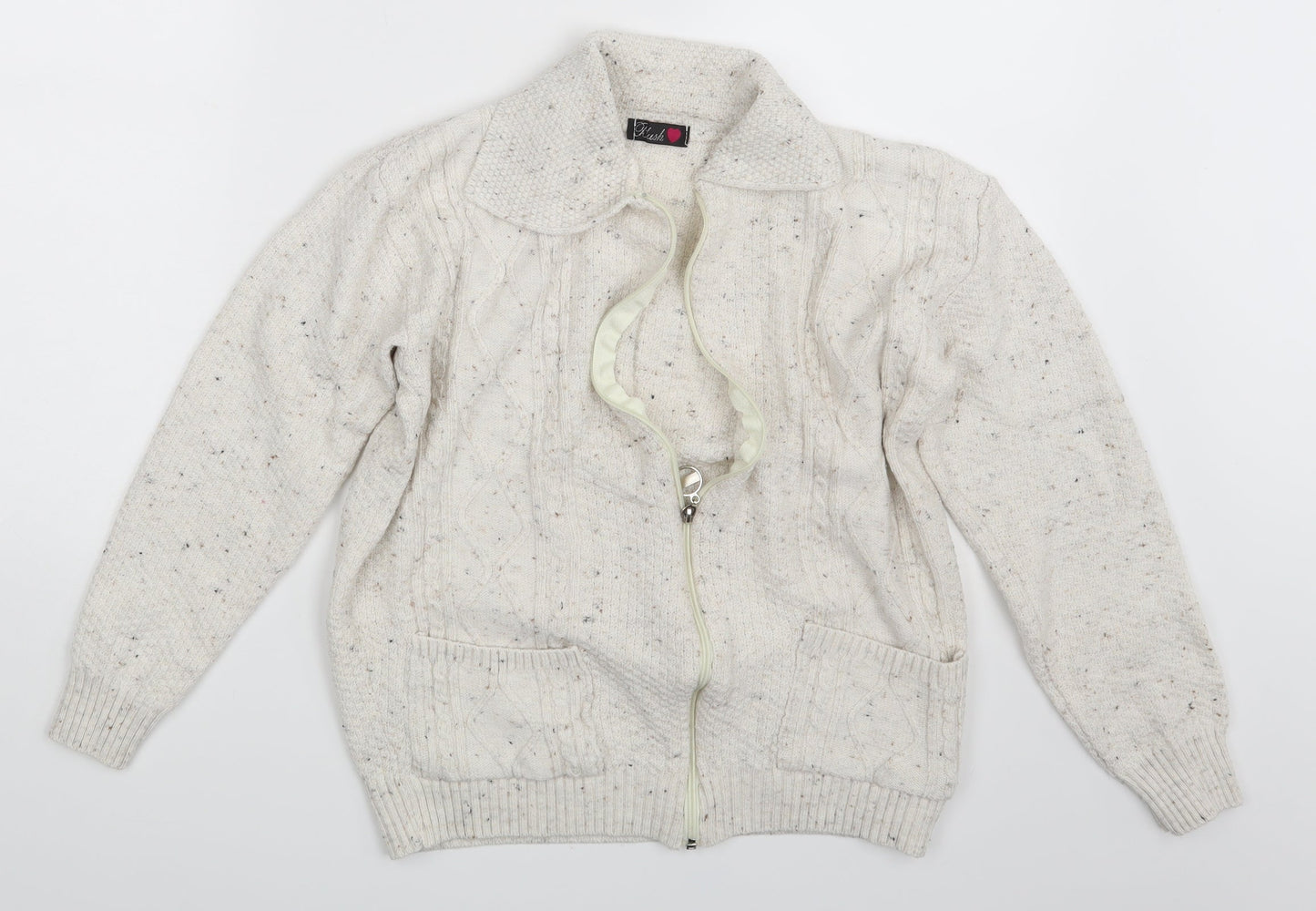 Blush Womens Ivory   Full Zip Jumper One Size