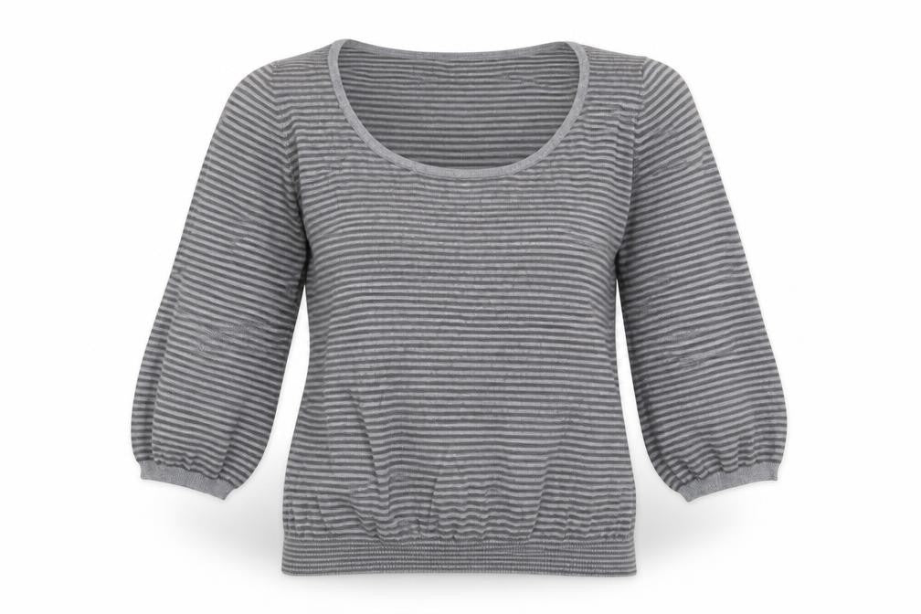 M&S Womens Grey Striped  Pullover Jumper Size 12