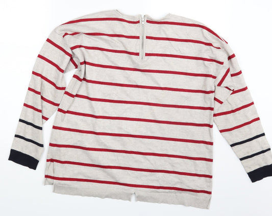 89th & Madison Womens Multicoloured Striped  Pullover Jumper Size L
