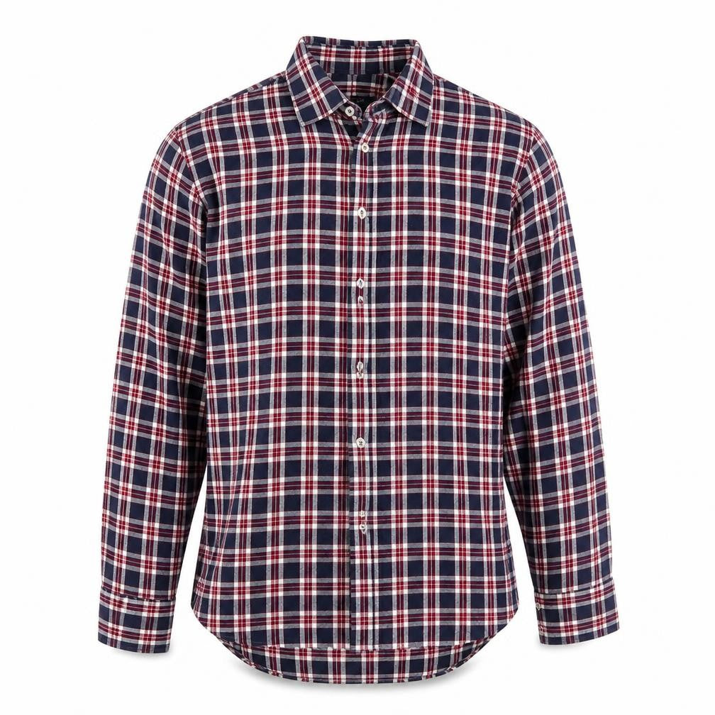 Herringbone Mens Multicoloured Check   Button-Up One Size