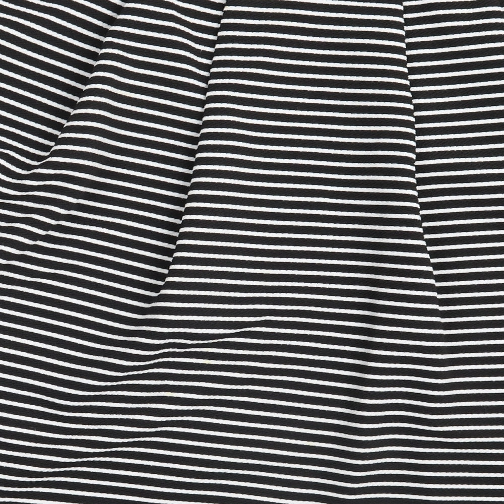 NEXT Womens Black Striped  A-Line Skirt Size 14