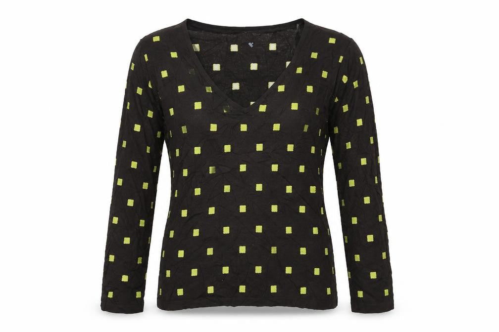Front view of Kaliko women’s brown geometric knit jumper, size UK 8