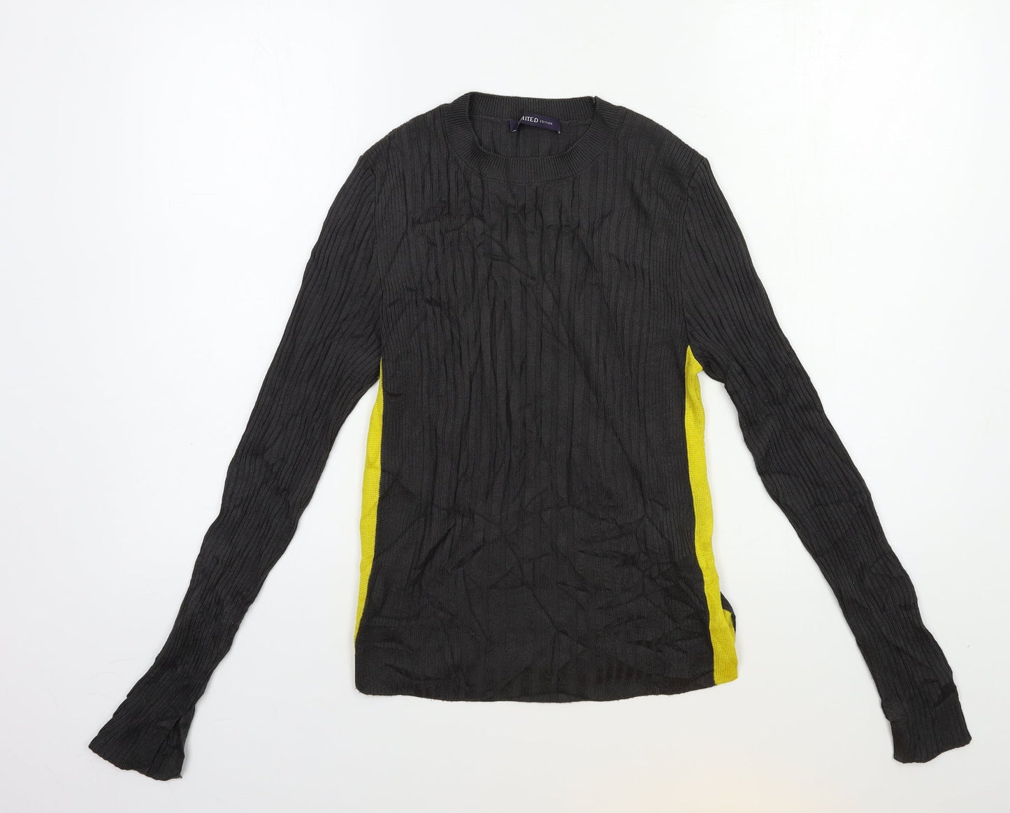 Marks and Spencer Womens Grey Striped Knit Pullover Jumper Size 10