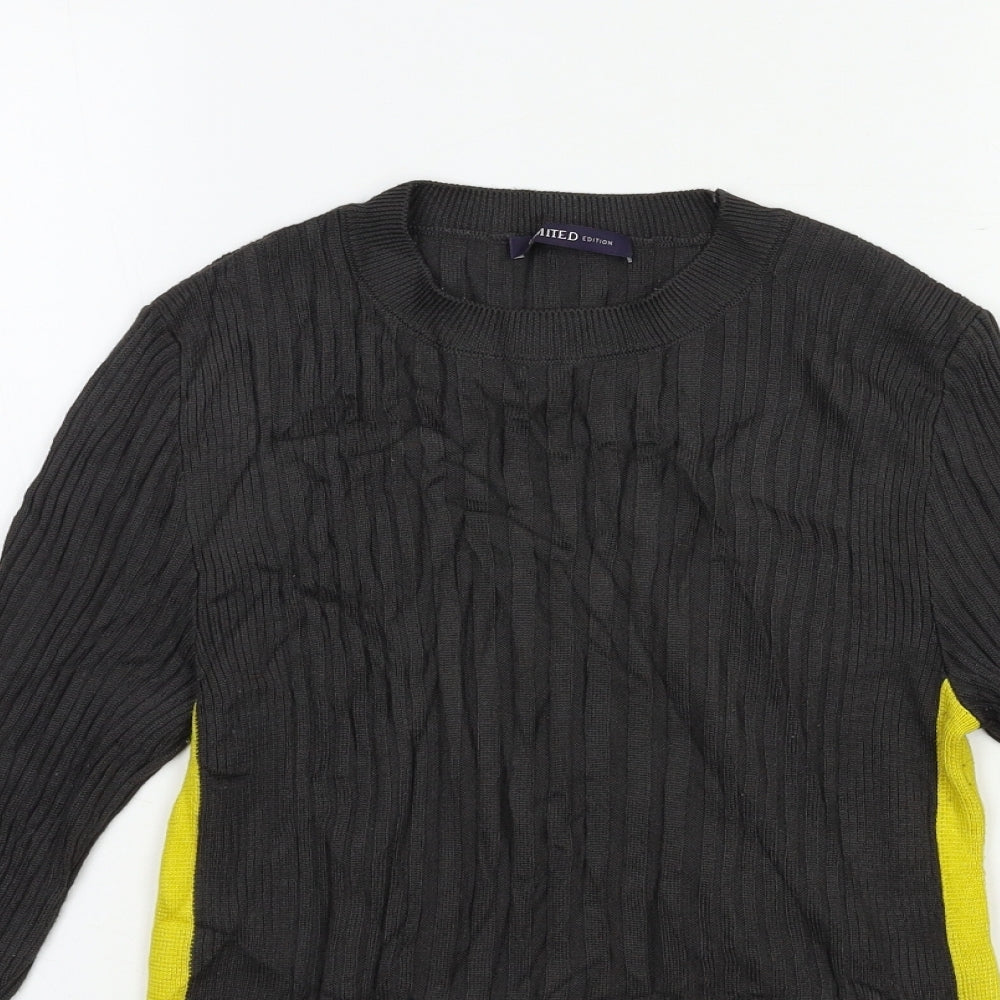 Marks and Spencer Womens Grey Striped Knit Pullover Jumper Size 10