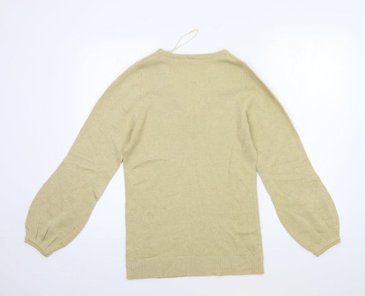 ETHLE AUSTIN Womens Gold  Knit Pullover Jumper Size S