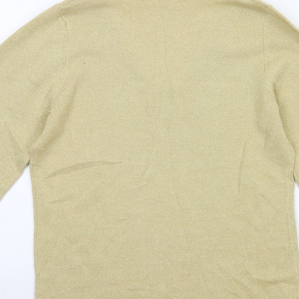 ETHLE AUSTIN Womens Gold  Knit Pullover Jumper Size S