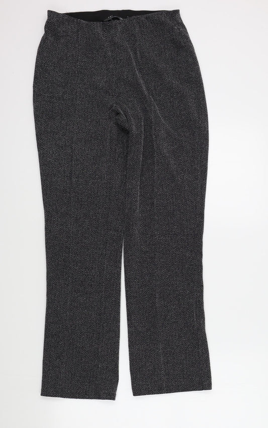 Preworn Womens Black Geometric  Trousers  Size 10 L29 in