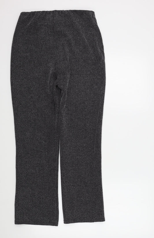 Preworn Womens Black Geometric  Trousers  Size 10 L29 in