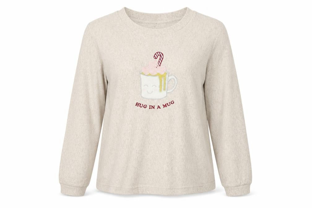 love to lounge Womens Beige Solid  Top Pyjama Top Size 6