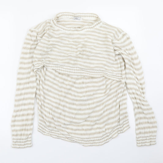 Setin Womens Beige Striped Knit Pullover Jumper Size L