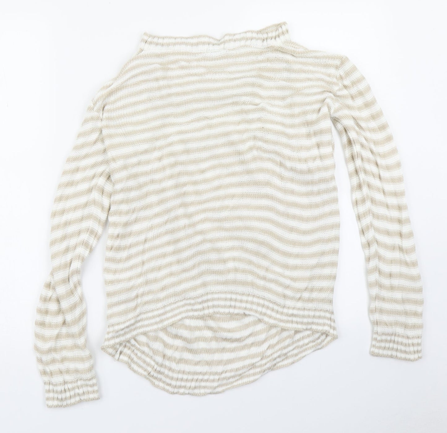 Setin Womens Beige Striped Knit Pullover Jumper Size L
