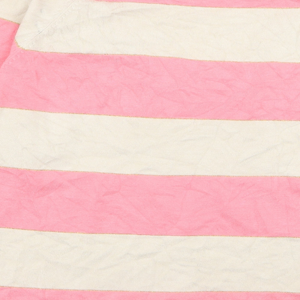 Viz A Viz Womens Multicoloured Striped  Basic T-Shirt Size S