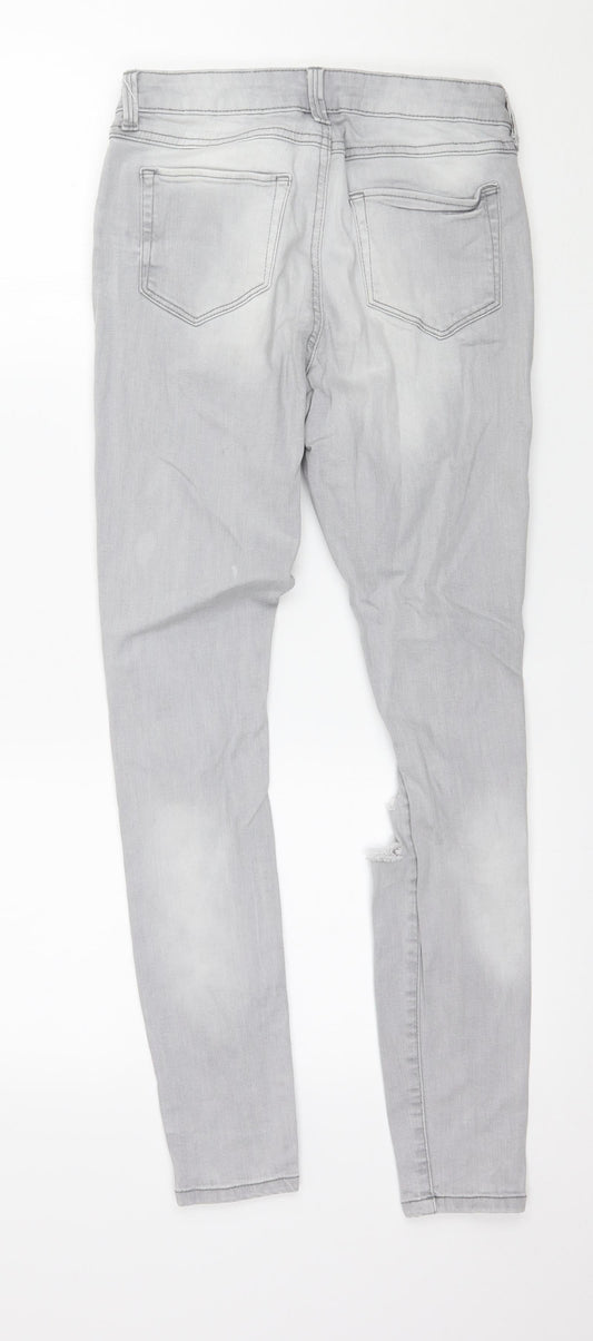 Denim & Co. Womens Grey  Denim Skinny Jeans Size 8 L27 in