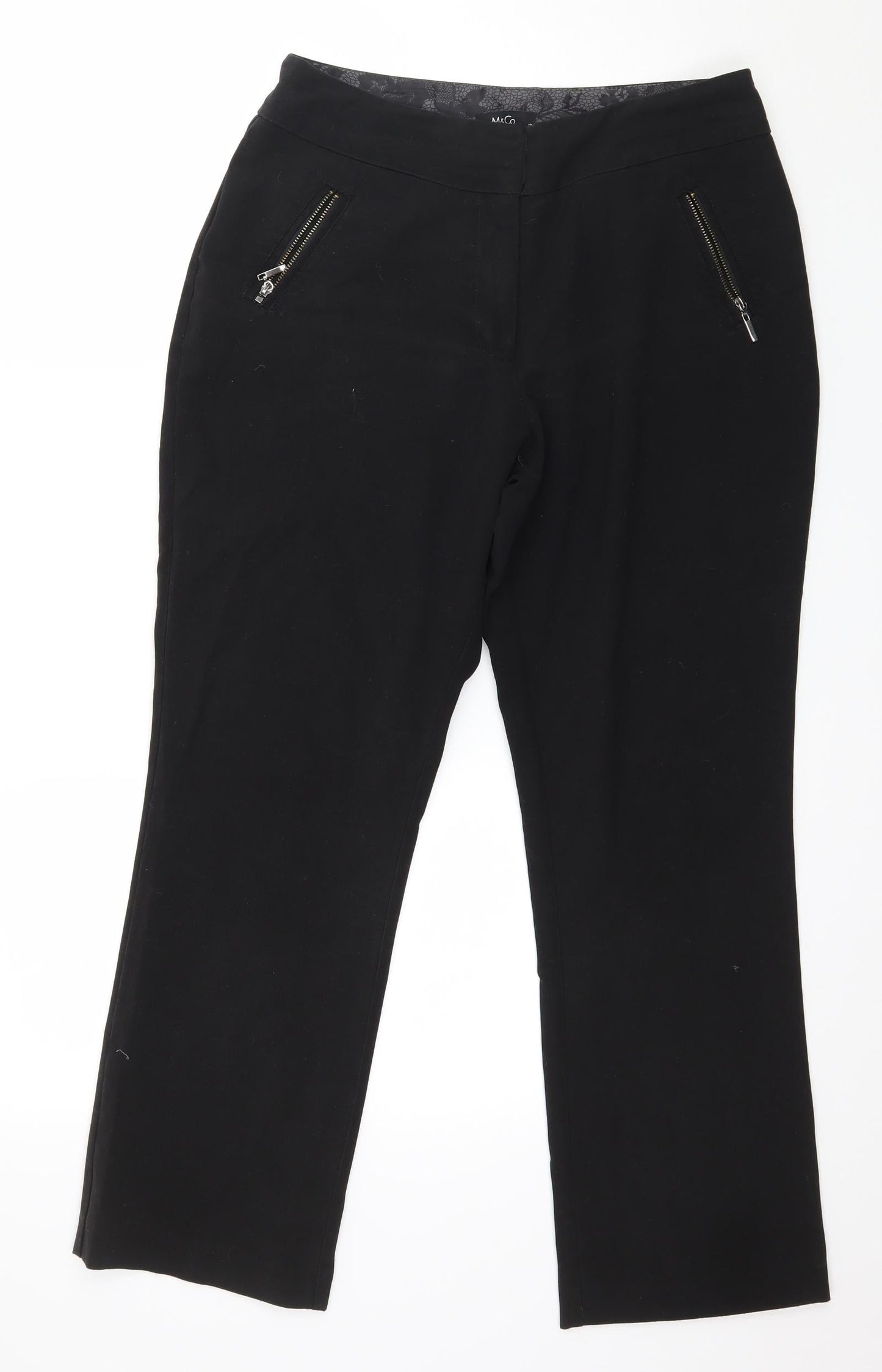 M&Co Womens Black   Trousers  Size 32 in L27 in