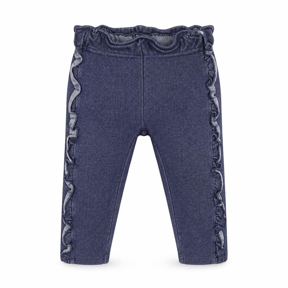 Front view of Nutmeg Baby Black Jersey Jogger Trousers, size 9-12, Months