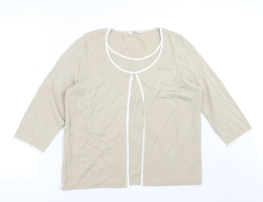 Marks and Spencer Womens Beige  Knit Pullover Jumper Size 16