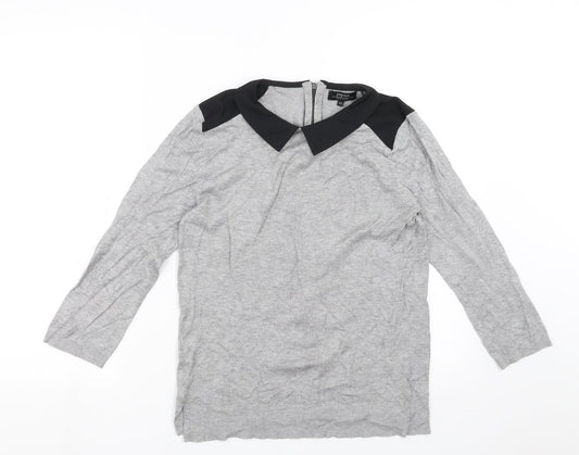 Papaya Womens Grey  Knit Pullover Jumper Size 10