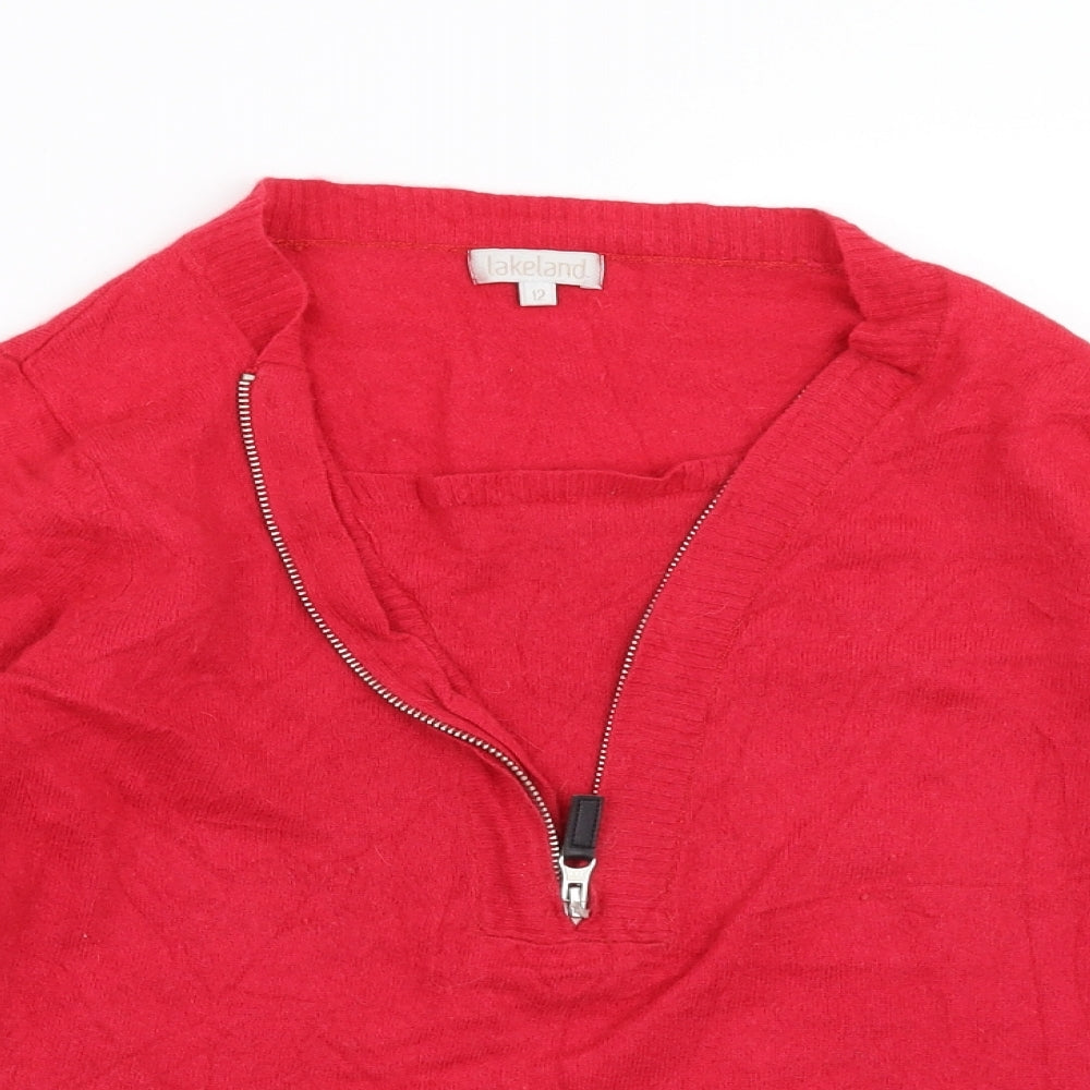 Lakeland Womens Red  Knit Pullover Jumper Size 12