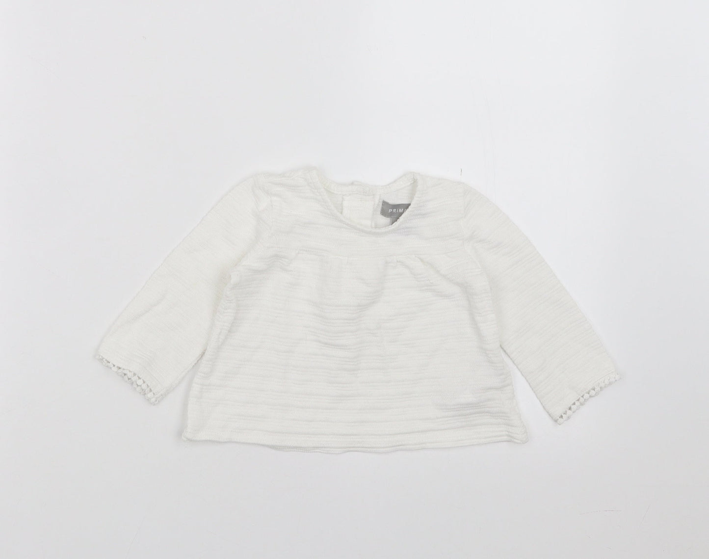 Primark Girls White   Basic T-Shirt Size 6-9 Months