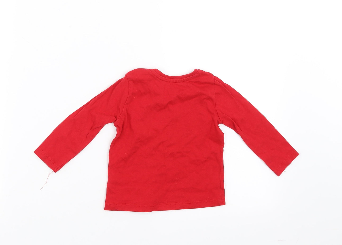 Primark Girls Red   Basic T-Shirt Size 6-9 Months  - bows