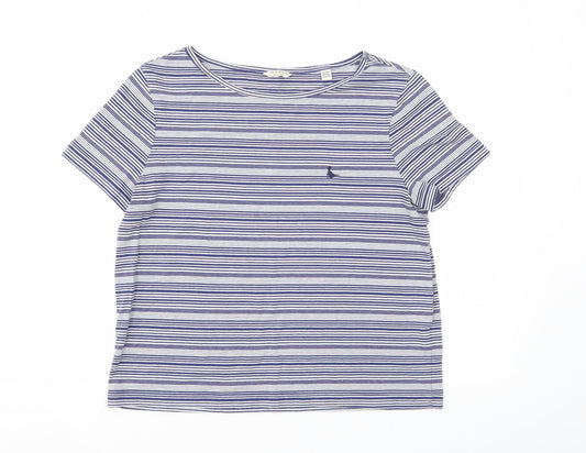 Jack Wills Womens Blue Striped  Basic Polo Size 10