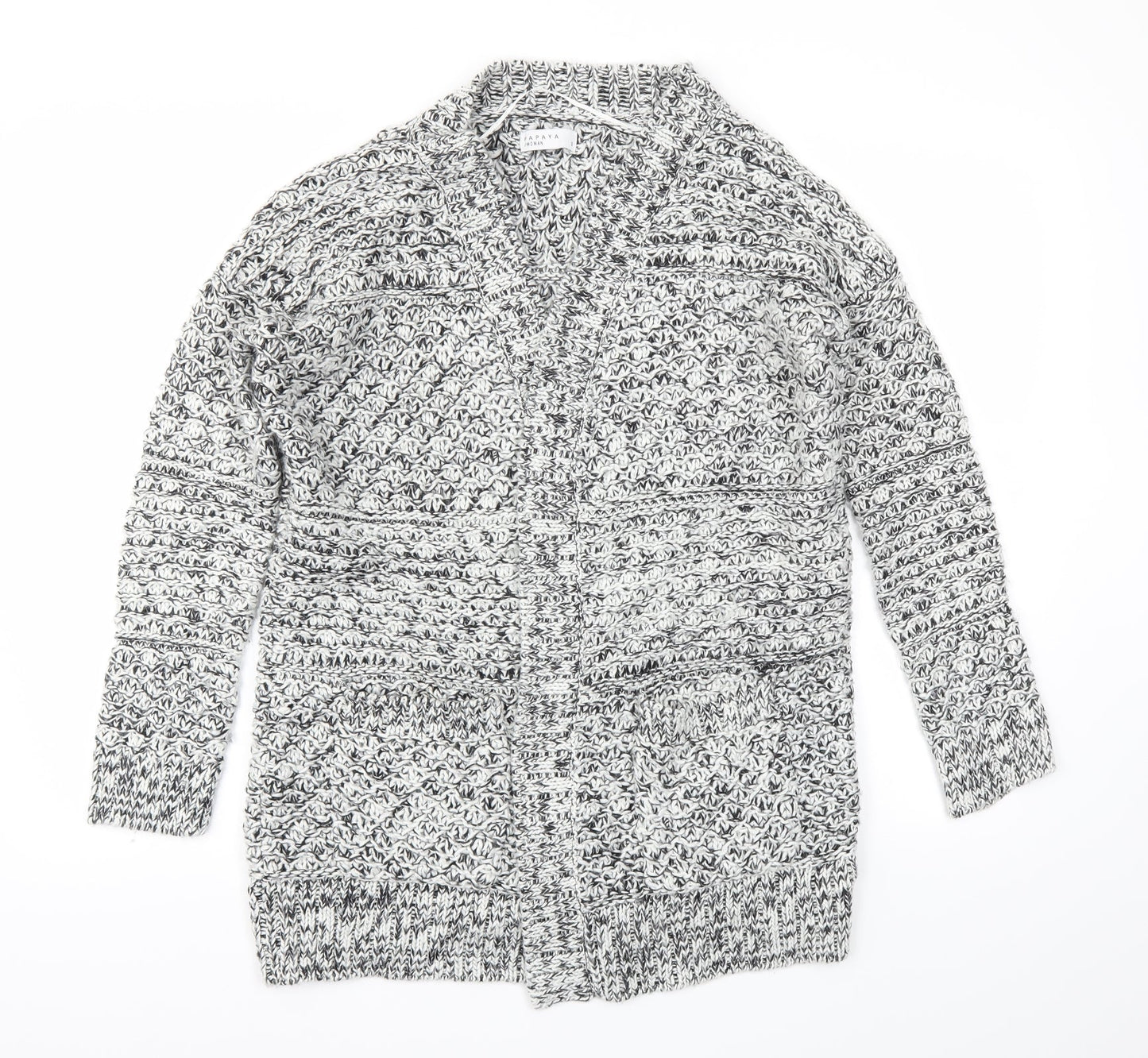 Papaya Womens Grey   Cardigan Jumper Size S