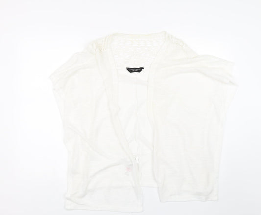 Dorothy Perkins Womens White Floral  Cardigan Jumper Size L