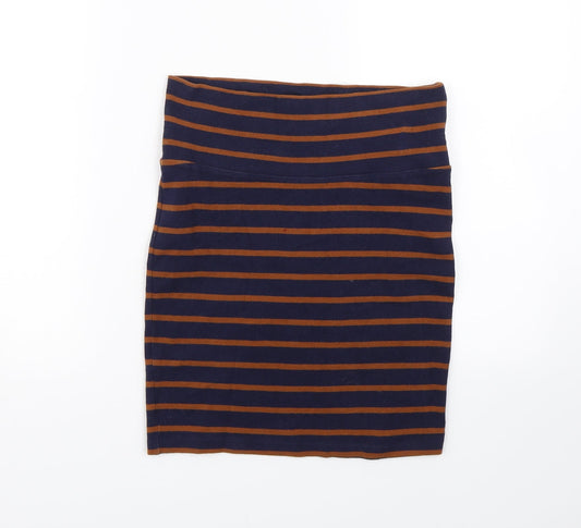 XXI Womens Blue Striped  Straight & Pencil Skirt Size M