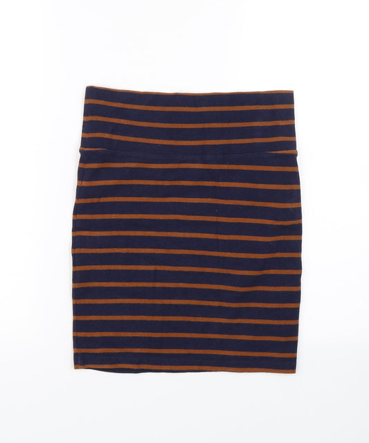 XXI Womens Blue Striped  Straight & Pencil Skirt Size M