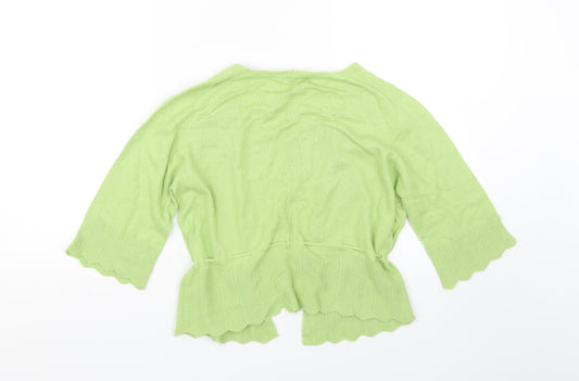 Preworn Womens Green  Knit Cardigan Jumper Size 10