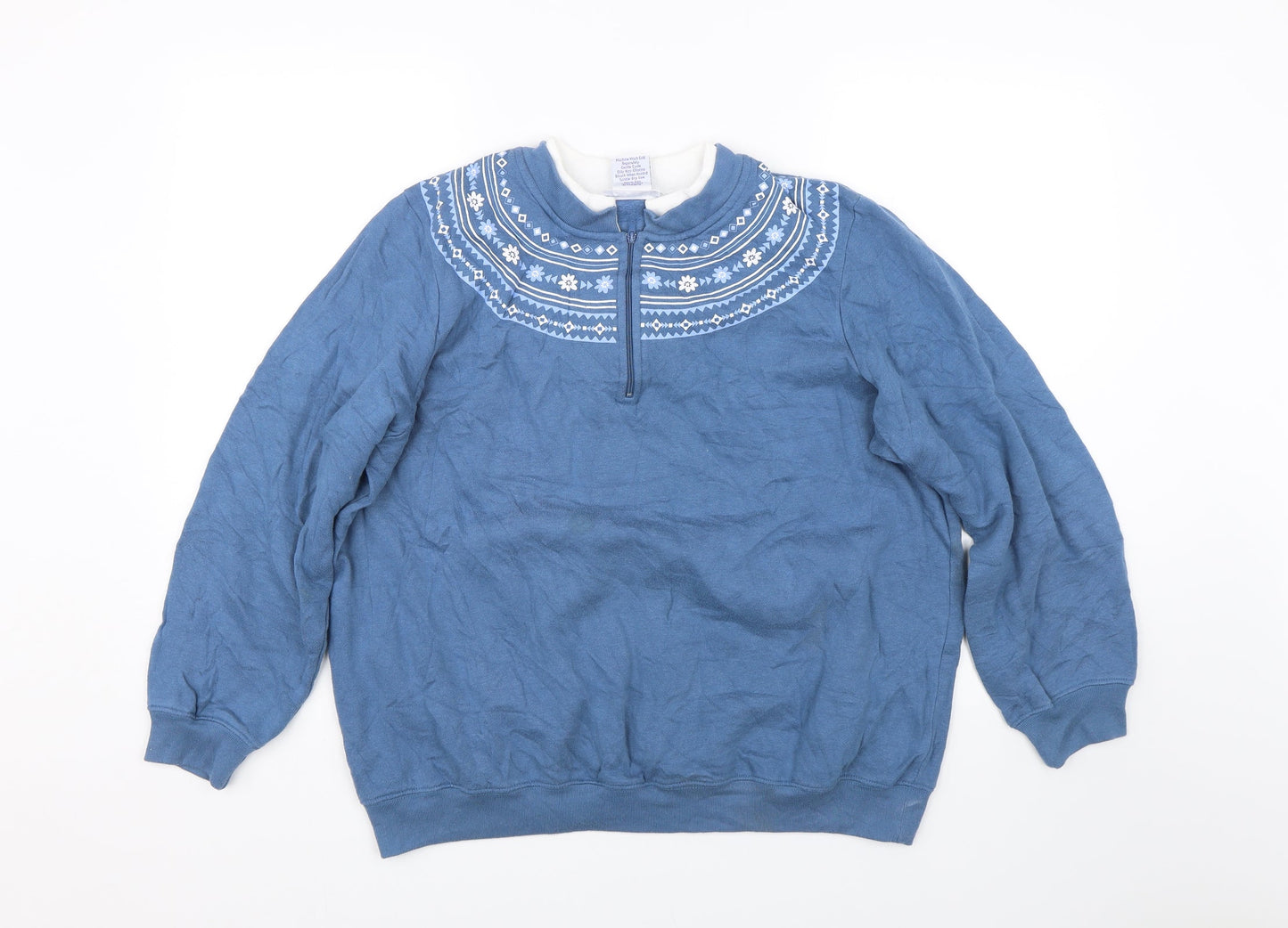 Blair Womens Blue Argyle/Diamond  Pullover Jumper Size L