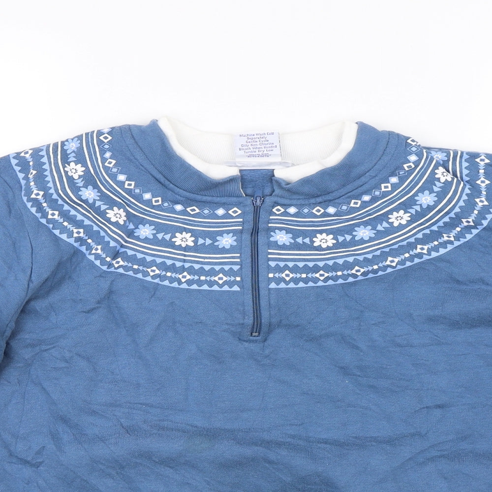 Blair Womens Blue Argyle/Diamond  Pullover Jumper Size L