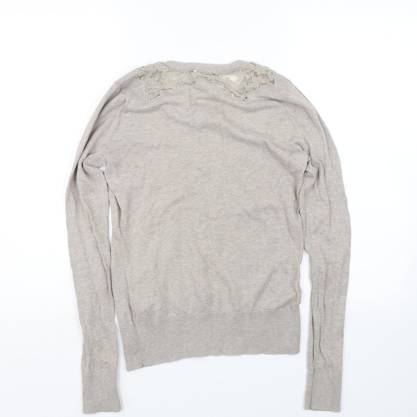 Topshop Womens Brown Floral  Pullover Jumper Size 8