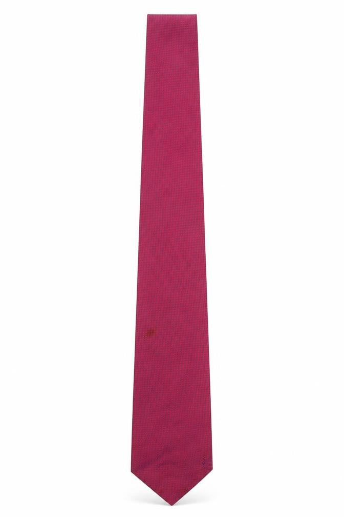 Jaques Estier Mens Red Plaids & Checks  Pointed Tie One Size