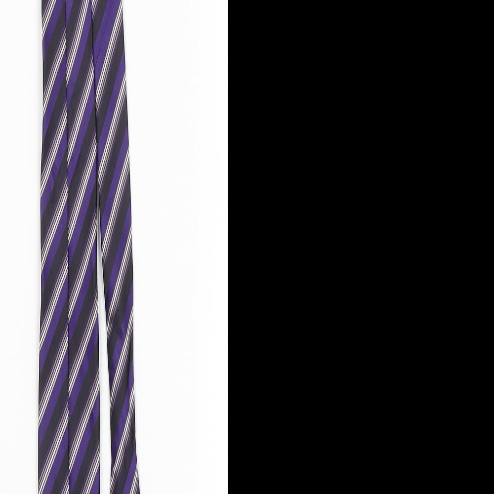 Charlton Gray Mens Purple Striped  Pointed Tie One Size