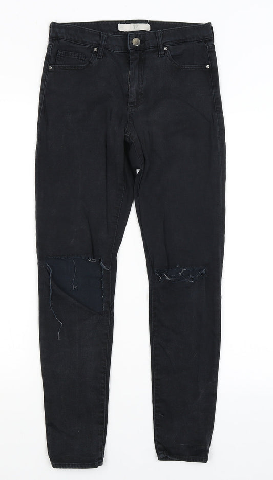 Topshop Womens Black   Skinny Jeans Size 28 in L28 in