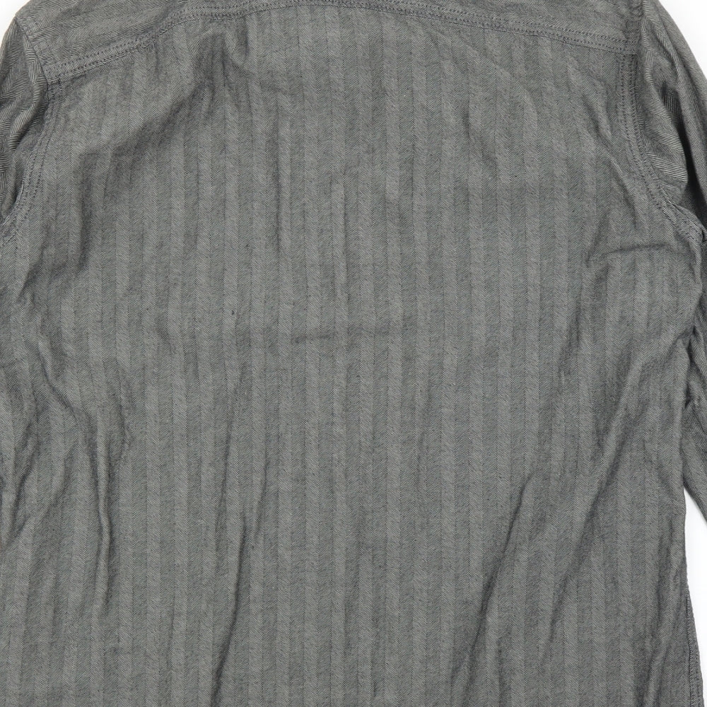 M&S Mens Grey    Button-Up Size M