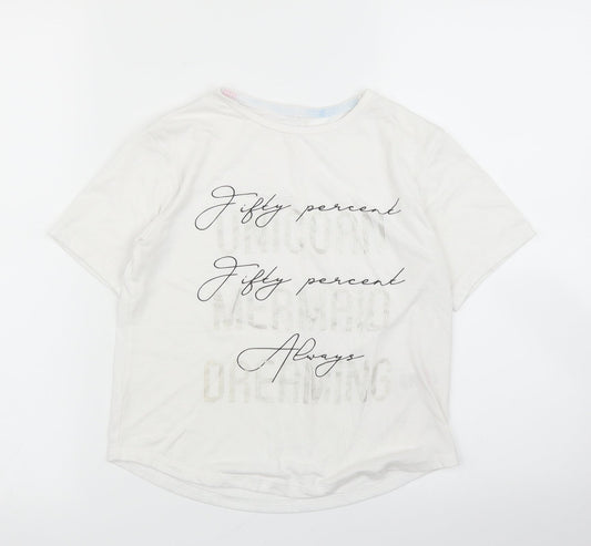 Matalan Girls White   Basic T-Shirt Size 11 Years