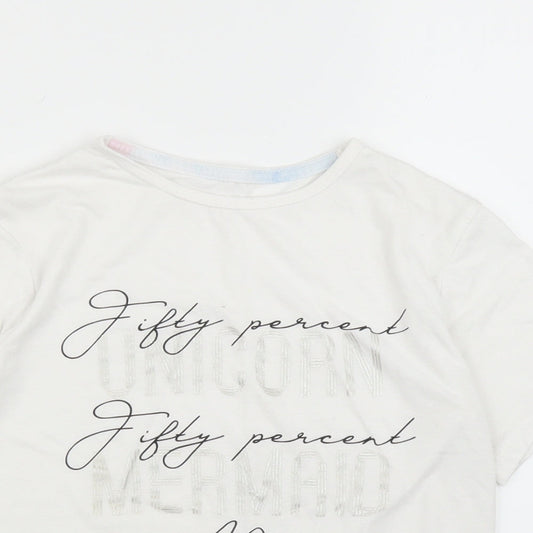 Matalan Girls White   Basic T-Shirt Size 11 Years