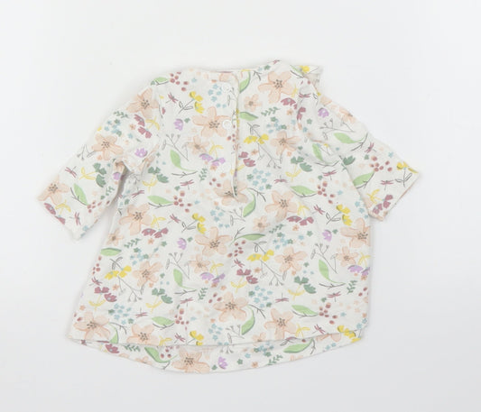 Mini Club Girls Beige Floral  Basic Blouse Size 0-3 Months