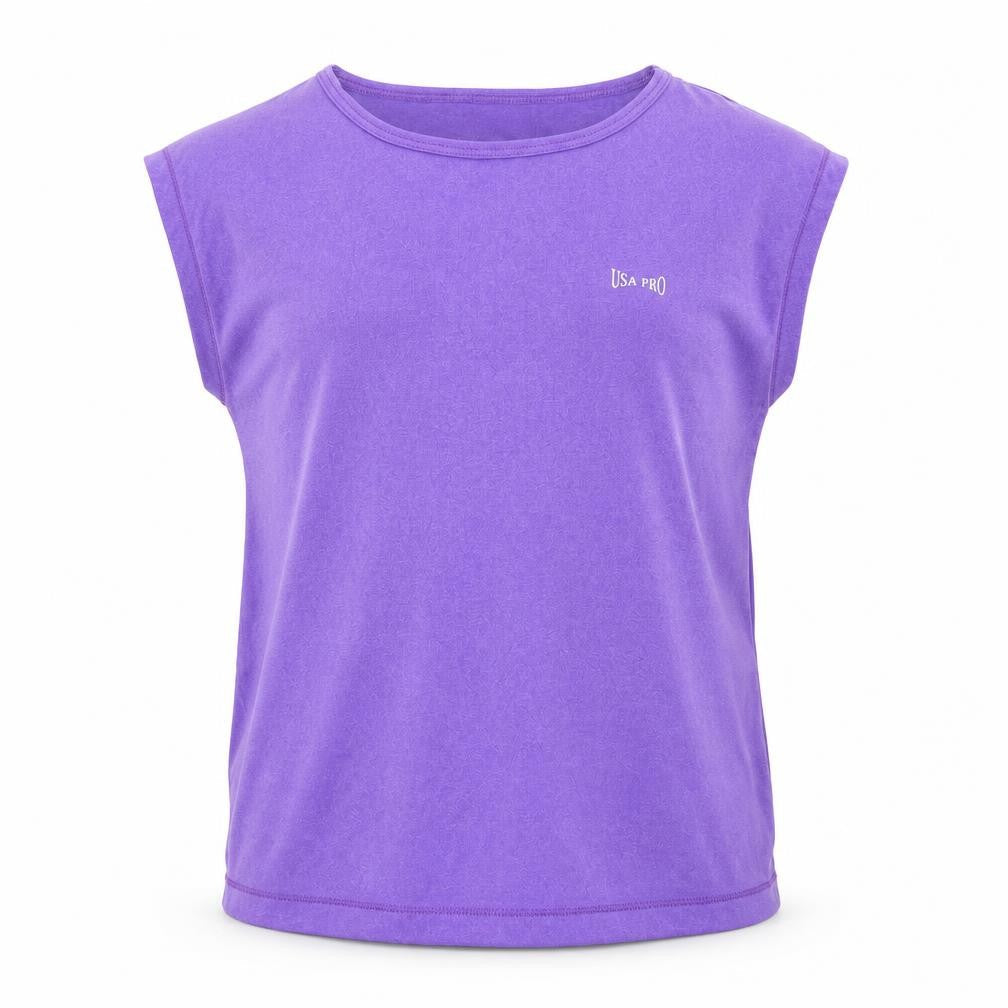 USA Pro Girls Purple   Basic T-Shirt Size 9-10 Years