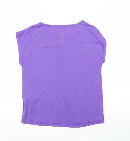 USA Pro Girls Purple   Basic T-Shirt Size 9-10 Years