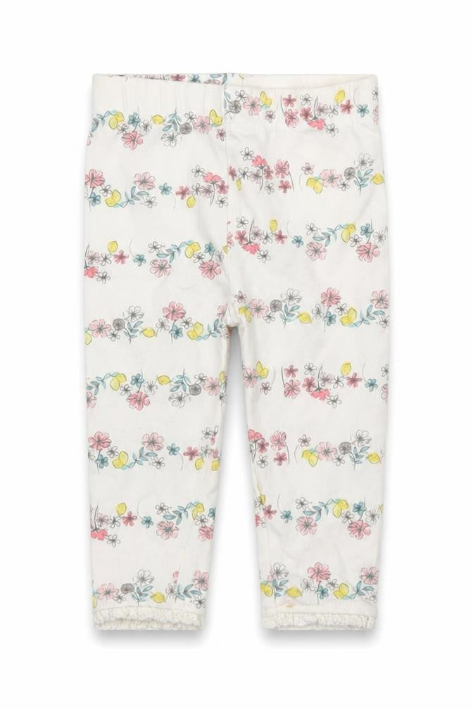 George Girls Beige Floral  Capri Leggings Size 3-6 Months