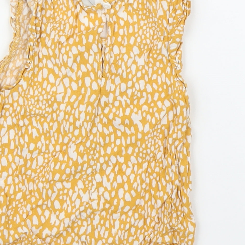 Primark Girls Yellow Animal Print  Basic Blouse Size 3-4 Years