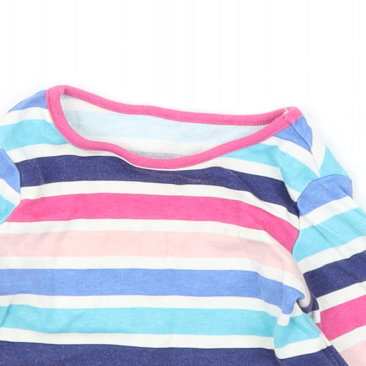 George Girls Pink Striped  Basic T-Shirt Size 0-3 Months